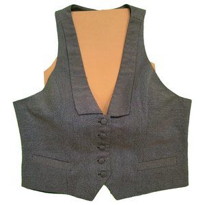 Vintage Worthington Grey Vest Cropped Racer Back Sz M